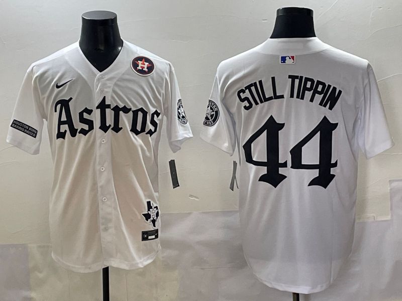 Men 2025 Houston Astros #44 Still Tippin White Five generations Joint Name Nike MLB Jersey style 13->houston astros->MLB Jersey